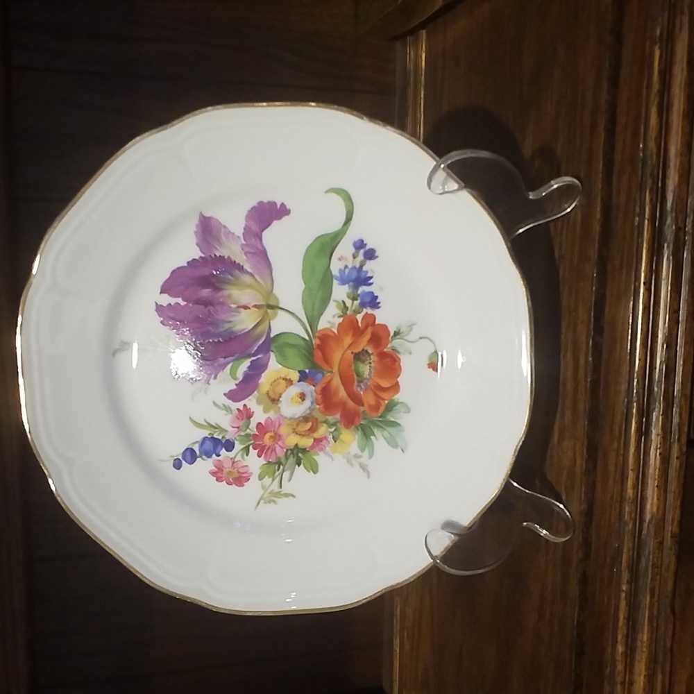 Beautiful 1950's Bavarian China Floral Motif Decorative Cabinet Plate